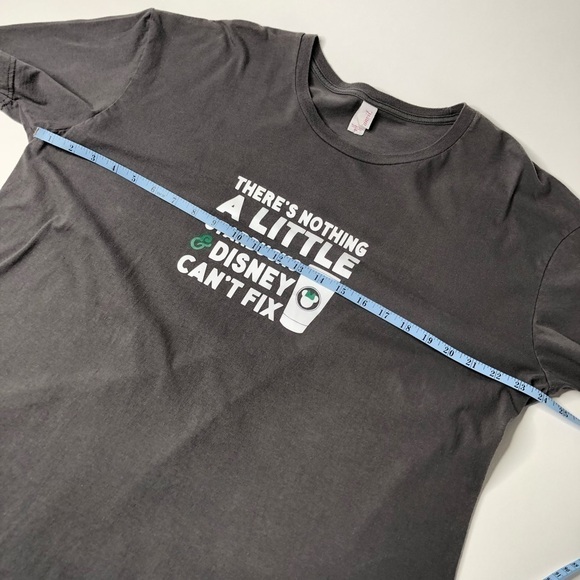 DISNEY & Starbucks Coffee & Minnie Mouse Grey White Graphic Anvil T-Shirt Top - Picture 10 of 11